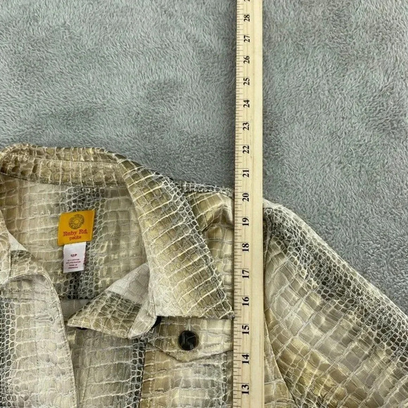 Ruby Rd snake skin print Jacket womens 12P button front 0726 - Picture 3 of 7